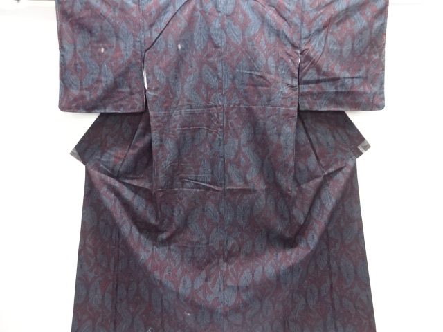 JAPANESE KIMONO / ANTIQUE TSUMUGI KIMONO / WOVEN 